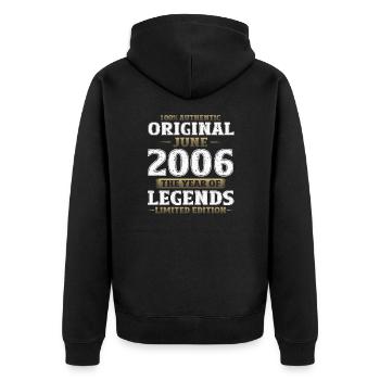 Original Juin 2006 Millésime 2006 Anniversaire 2006 - Veste à capuche bio Premium Unisexe - noir - Dos - Nico (187cm)