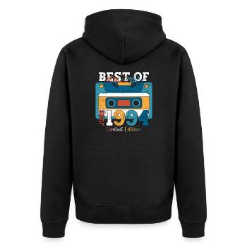 Cassette June 1994 Vintage 1994 Birthday 1994 - Unisex Premium Organic Zip Hoodie - black - Back - Nico (187cm)