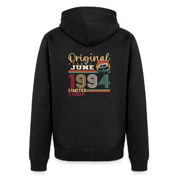 Cassette June 1994 Vintage 1994 Birthday 1994 - Unisex Premium Organic Zip Hoodie - black - Back - Nico (187cm)