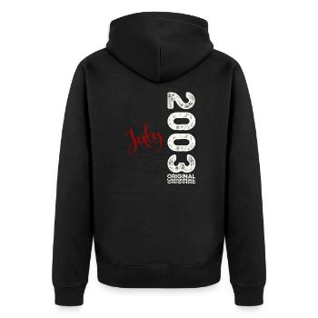21ème anniversaire Légende Juillet 2003 Millésime 2003 - Veste à capuche bio Premium Unisexe - noir - Dos - Nico (187cm)
