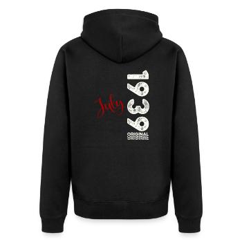 85e anniversaire Légendaire Juillet 1939 Né en 1939 - Veste à capuche bio Premium Unisexe - noir - Dos - Nico (187cm)