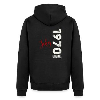 55th Birthday Legendary July 1970 Vintage 1970 - Unisex Premium Organic Zip Hoodie - black - Back - Nico (187cm)