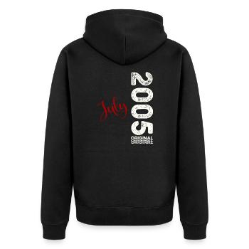 19. Geburtstag Legendär Juli 2005 Jahrgang 2005 - Unisex Premium Bio Zip Hoodie - Schwarz - Hinten - Nico (187cm)