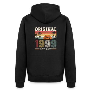 25ème Anniversaire Légendaire Juillet 1999 Millésime 1999 - Veste à capuche bio Premium Unisexe - noir - Dos - Nico (187cm)