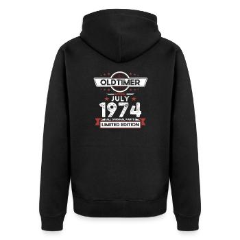 50th Birthday Classic Car July 1974 Vintage 1974 - Unisex Premium Organic Zip Hoodie - black - Back - Nico (187cm)