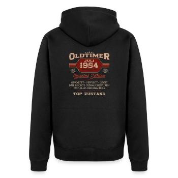 70ème Anniversaire Voiture Classique Juillet 1954 Millésime 1954 - Veste à capuche bio Premium Unisexe - noir - Dos - Nico (187cm)