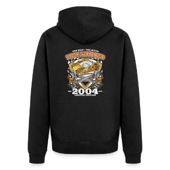 20th Birthday Original Vintage 2004 Artisan - Unisex Premium Organic Zip Hoodie - black - Back - Nico (187cm)