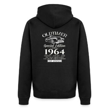 60ème Anniversaire Voiture Classique 1964 Millésime 1964 - Veste à capuche bio Premium Unisexe - noir - Dos - Nico (187cm)