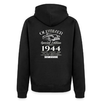 80ème Anniversaire Voiture Classique 1944 Millésime 1944 - Veste à capuche bio Premium Unisexe - noir - Dos - Nico (187cm)