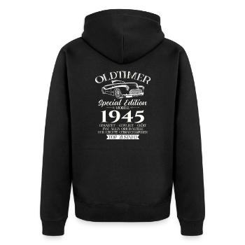 80ème Anniversaire Voiture Classique 1945 Millésime 1945 - Veste à capuche bio Premium Unisexe - noir - Dos - Nico (187cm)