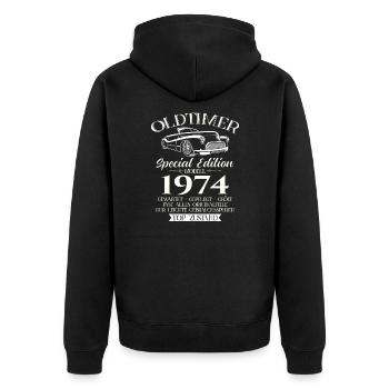 50ème Anniversaire Voiture Classique 1974 Millésime 1974 - Veste à capuche bio Premium Unisexe - noir - Dos - Nico (187cm)