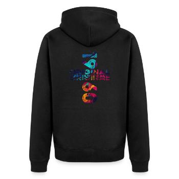 65th Birthday Year 1960 Vintage 1960 Original - Unisex Premium Organic Zip Hoodie - black - Back - Nico (187cm)