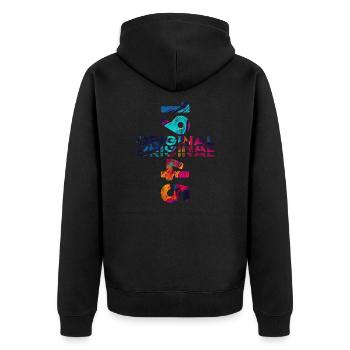 80th Birthday Year 1945 Vintage 1945 Original - Unisex Premium Organic Zip Hoodie - black - Back - Nico (187cm)