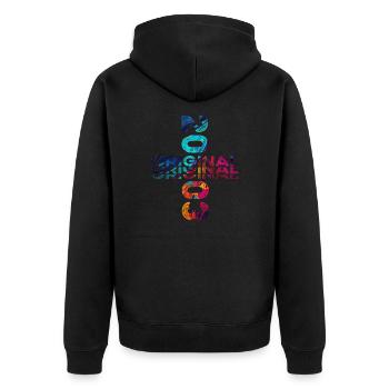 21. Geburtstag Baujahr 2003 Jahrgang 2003 Original - Unisex Premium Bio Zip Hoodie - Schwarz - Hinten - Nico (187cm)
