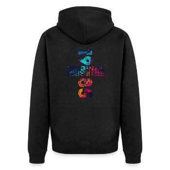 40. Geburtstag Baujahr 1985 Jahrgang 1985 Original - Unisex Premium Bio Zip Hoodie - Schwarz - Hinten - Nico (187cm)