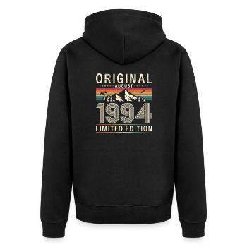 30th Birthday Original August 1994 Vintage 1994 - Unisex Premium Organic Zip Hoodie - black - Back - Nico (187cm)