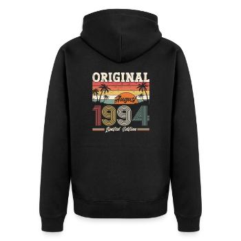 30th Birthday Original August 1994 Vintage 1994 - Unisex Premium Organic Zip Hoodie - black - Back - Nico (187cm)