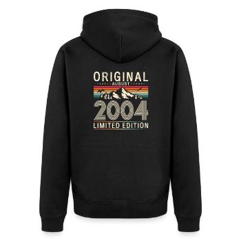 20ème Anniversaire Original Août 2004 Millésime 2004 - Veste à capuche bio Premium Unisexe - noir - Dos - Nico (187cm)