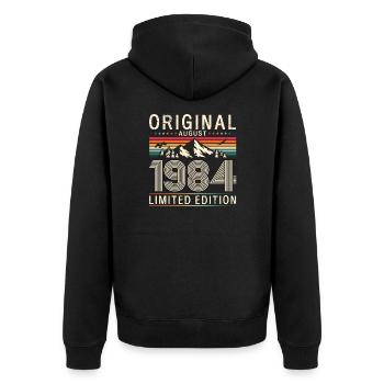 40ème Anniversaire Original Août 1984 Millésime 1984 - Veste à capuche bio Premium Unisexe - noir - Dos - Nico (187cm)
