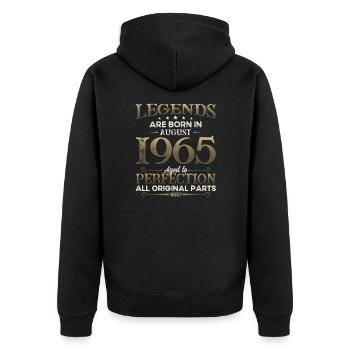 60e anniversaire Original août 1965 Né en 1965 - Veste à capuche bio Premium Unisexe - noir - Dos - Nico (187cm)