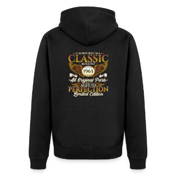 60ème Anniversaire Voiture Classique Août 1965 Millésime 1965 - Veste à capuche bio Premium Unisexe - noir - Dos - Nico (187cm)