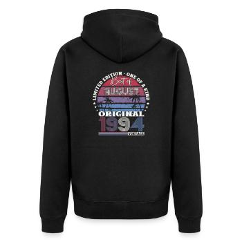 30th Birthday Original August 1994 Vintage 1994 - Unisex Premium Organic Zip Hoodie - black - Back - Nico (187cm)