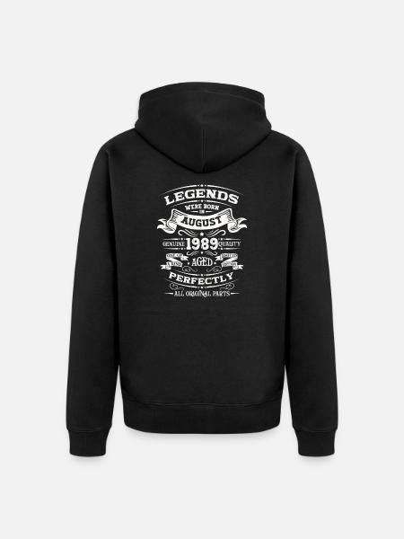 35 års fødselsdag Original Legend 1989 Årgang 1989 - Premium økologisk unisex-hættejakke - sort