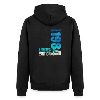 40th birthday September 1984 Born 1984 - Unisex Premium Organic Zip Hoodie - black - Back - Nico (187cm)