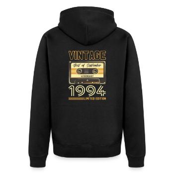 30. Geburtstag Legende September 1994 Jahrgang 94 - Unisex Premium Bio Zip Hoodie - Schwarz - Hinten - Nico (187cm)