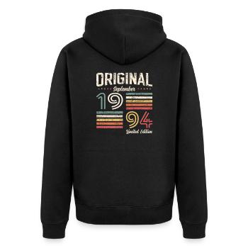 30ème Anniversaire Millésime Septembre 1994 Cru 94 - Veste à capuche bio Premium Unisexe - noir - Dos - Nico (187cm)