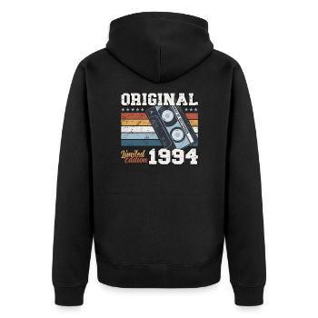 30. Geburtstag Legende September 1994 Jahrgang 94 - Unisex Premium Bio Zip Hoodie - Schwarz - Hinten - Nico (187cm)