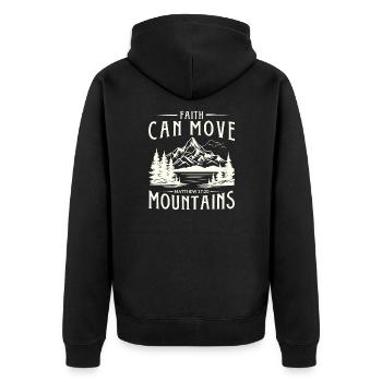 Faith can move Mountains, Christian gift. - Unisex Premium Organic Zip Hoodie - black - Back - Nico (187cm)