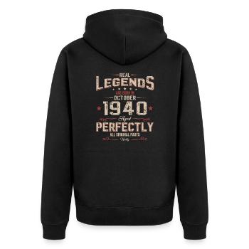 85e anniversaire Légende Octobre 1940 Volume 04 - Veste à capuche bio Premium Unisexe - noir - Dos - Nico (187cm)