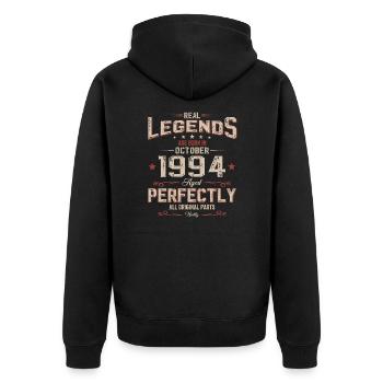 30e anniversaire Légende Octobre 1994 Volume 94 - Veste à capuche bio Premium Unisexe - noir - Dos - Nico (187cm)