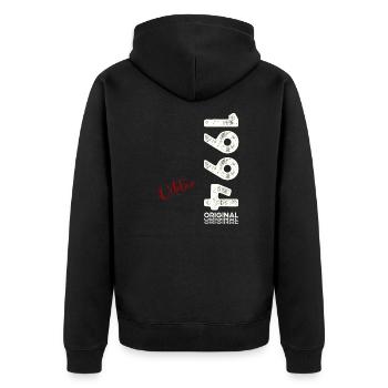30. Geburtstag Legende Oktober 1994 Jahrgang 94 - Unisex Premium Bio Zip Hoodie - Schwarz - Hinten - Nico (187cm)