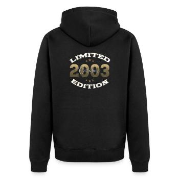 21e anniversaire Original Legend 2003 03 octobre - Veste à capuche bio Premium Unisexe - noir - Dos - Nico (187cm)