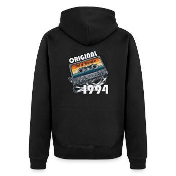 30. Geburtstag Legende November 1994 Jahrgang 94 - Unisex Premium Bio Zip Hoodie - Schwarz - Hinten - Nico (187cm)