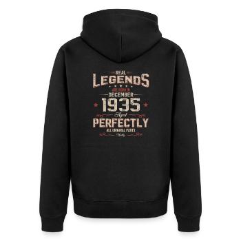 90e anniversaire Original Décembre 1935 Volume 35 - Veste à capuche bio Premium Unisexe - noir - Dos - Nico (187cm)