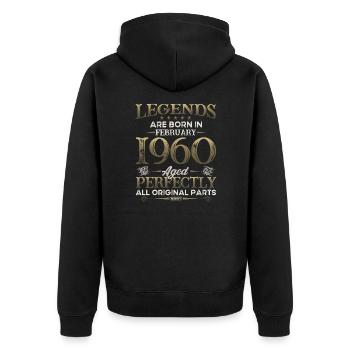 65ème Anniversaire Voiture Classique Février 1960 Millésime 60 - Veste à capuche bio Premium Unisexe - noir - Dos - Nico (187cm)