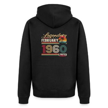 Cadeau d'anniversaire 65 ans Homme Original Février 1960 - Veste à capuche bio Premium Unisexe - noir - Dos - Nico (187cm)