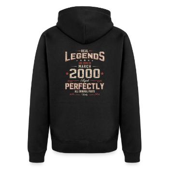 25ème anniversaire cadeau mari Vintage mars 2000 - Veste à capuche bio Premium Unisexe - noir - Dos - Nico (187cm)