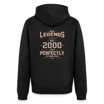 25th Birthday Gift Husband Original May 2000 - Unisex Premium Organic Zip Hoodie - black - Back - Nico (187cm)