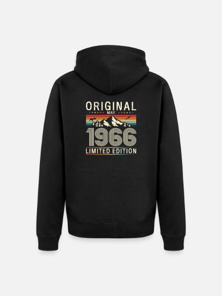 60. Geburtstag Original Mai Jahrgang 1966 - Unisex Premium Bio Zip Hoodie - Schwarz