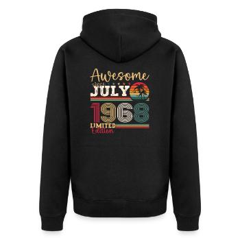 Awesome since July 1968 54th Birthday Men Fun - Unisex Premium Organic Zip Hoodie - black - Back - Nico (187cm)