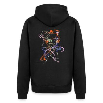 Art - Unisex Premium Organic Zip Hoodie - black - Back - Nico (187cm)