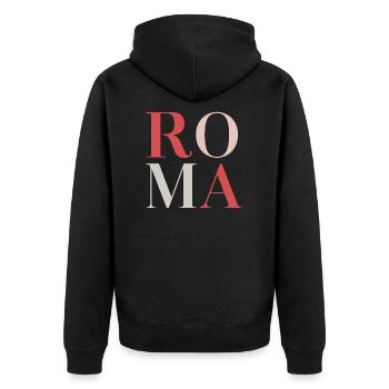 Roma - Veste à capuche bio Premium Unisexe - noir - Dos - Nico (187cm)