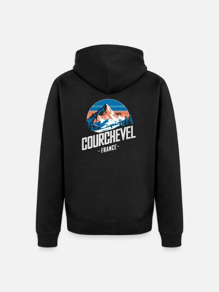 Courchevel - France - Veste à capuche bio Premium Unisexe - noir