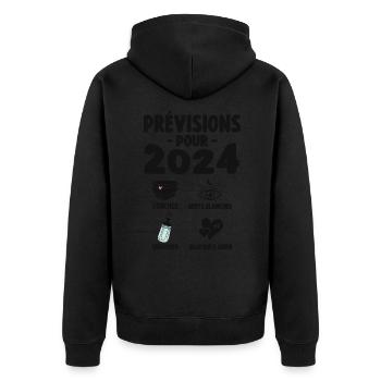 Prévisions Pour 2024 Cadeau De Grossesse 2024 - Veste à capuche bio Premium Unisexe - noir - Dos - Nico (187cm)