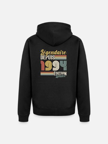 Légendaire Depuis 1994 - Veste à capuche bio Premium Unisexe - noir