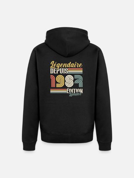 Légendaire Depuis 1987 - Veste à capuche bio Premium Unisexe - noir